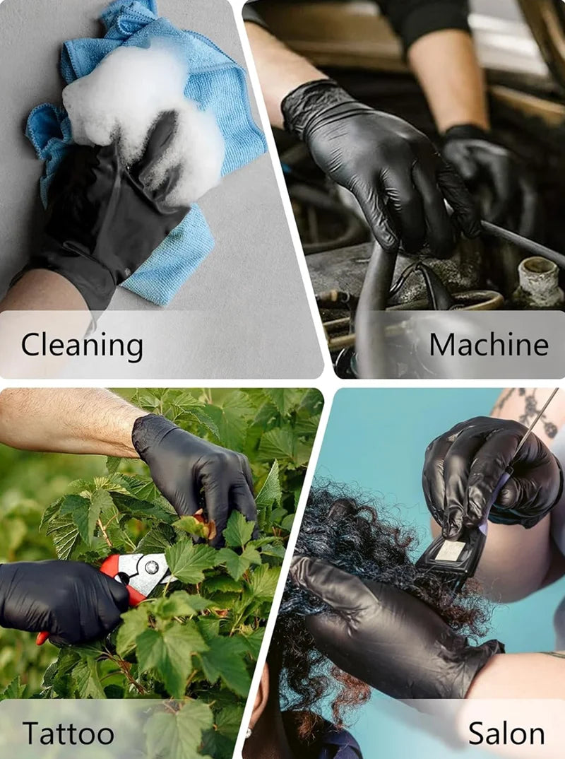 Disposable Black Nitrile Gloves (Multi-Pack)