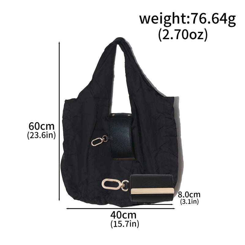 Large Canvas Tote Bag with Keychain Attachment