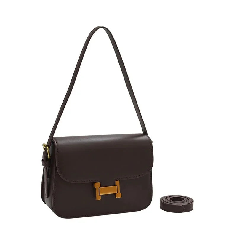 Korean Retro Square Crossbody Bag for Women – Compact Commuter Shoulder Bag