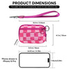 Checkered Card Case Wallet with Detachable Keychain and ID Window