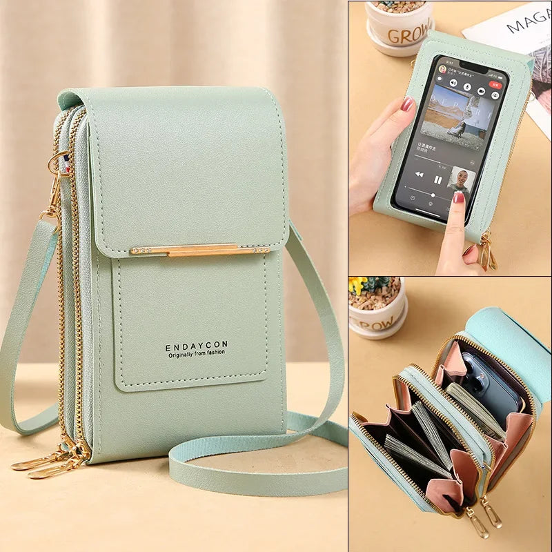 Women's Crossbody Wallet Bag with Touchscreen Phone Pocket