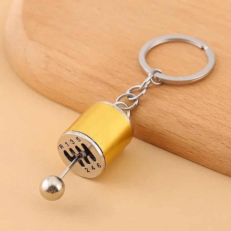 Gearbox Keychain with Turbo Hub and Brake Disc Pendant