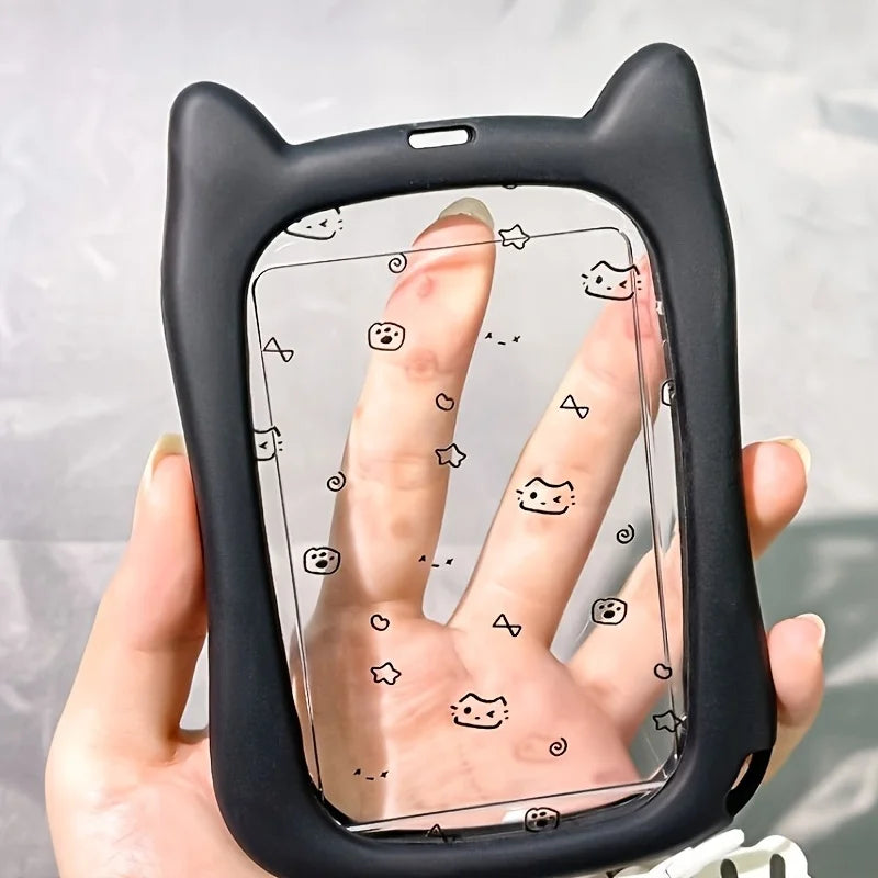 Cat Silicone ID Card Holder with Keychain