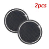 Two black crystal rhinestone non-slip cup mats for cars
