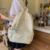 Canvas-Rucksack mit Sternendruck und abnehmbarem Anhänger