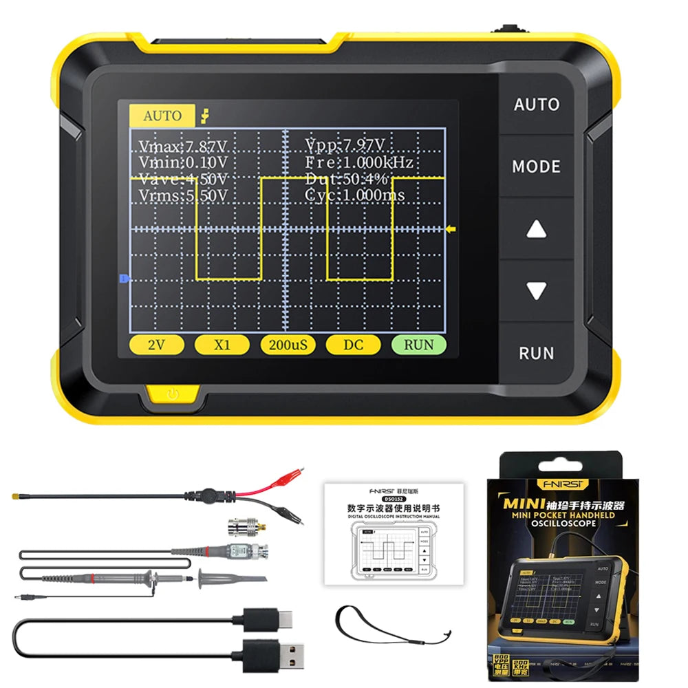 Mini Handheld Digital Oscilloscope with 2.8" Color Display