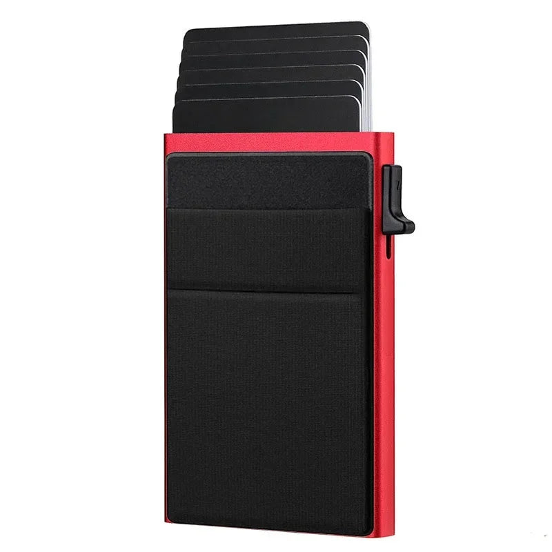 Slim RFID Blocking Metal Cardholder with Pop-Up Mechanism