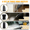 A set of three wind nozzles for blow and suction dual mode cleaning