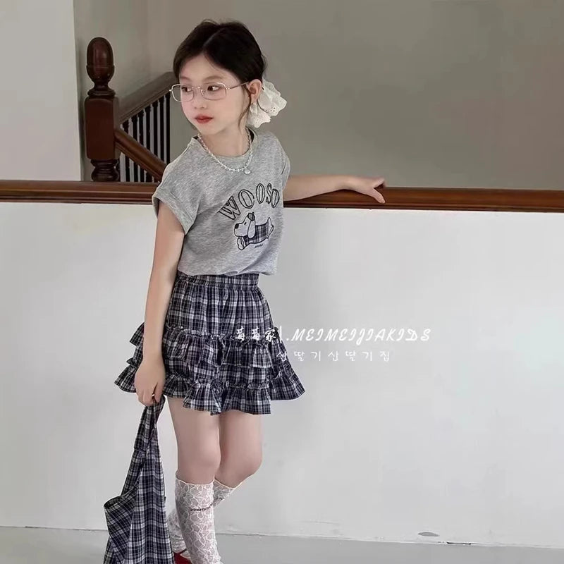 Kids' Summer T-Shirt and Ruffle Skirt Set
