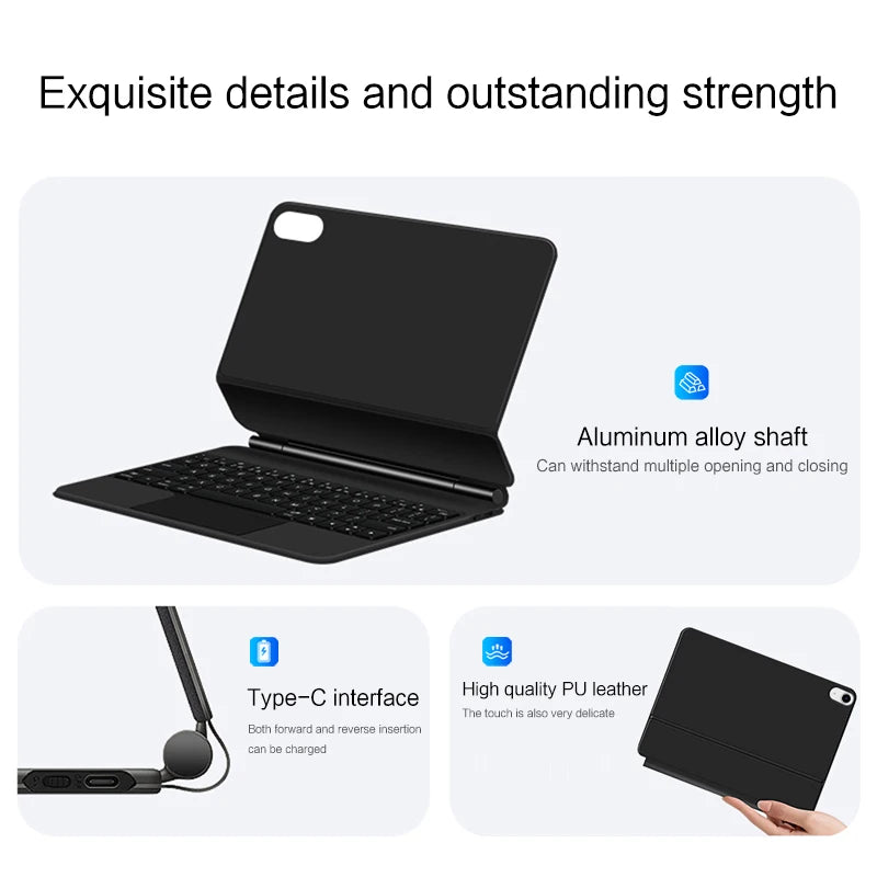 Bluetooth Keyboard Case with Touchpad for iPad Pro, Air & Standard Models