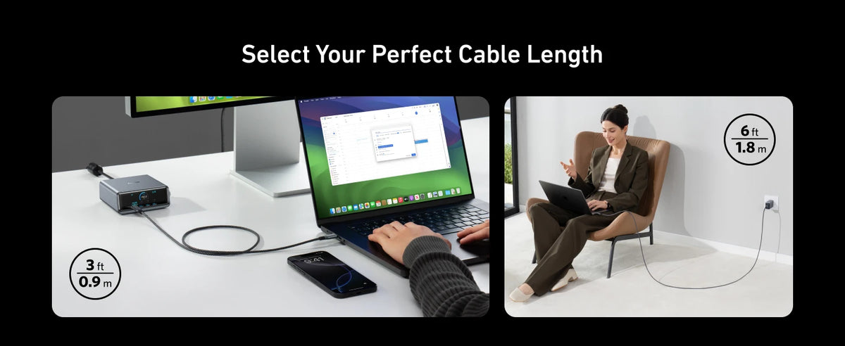 240W USB-C to USB-C Fast Charging Cable (3ft, Braided Nylon)
