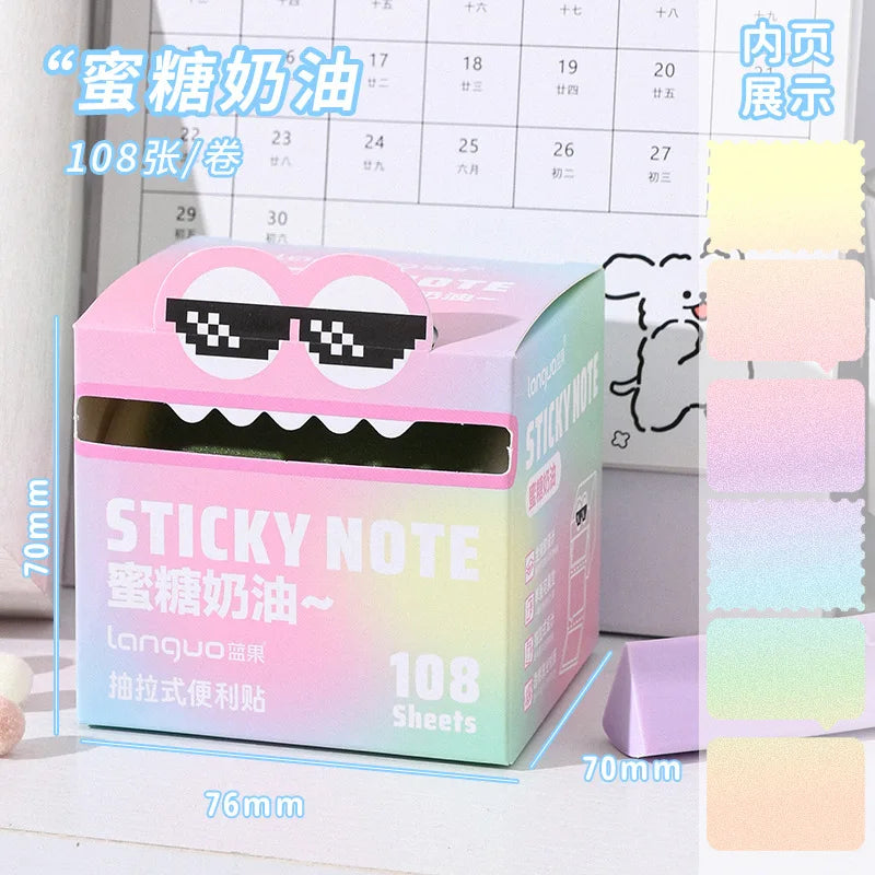 Pull-Out Sticky Notes Roll with Clear Transparent Finish