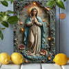 Vintage Aluminum Wall Art – Our Lady of Guadalupe Retro Sign