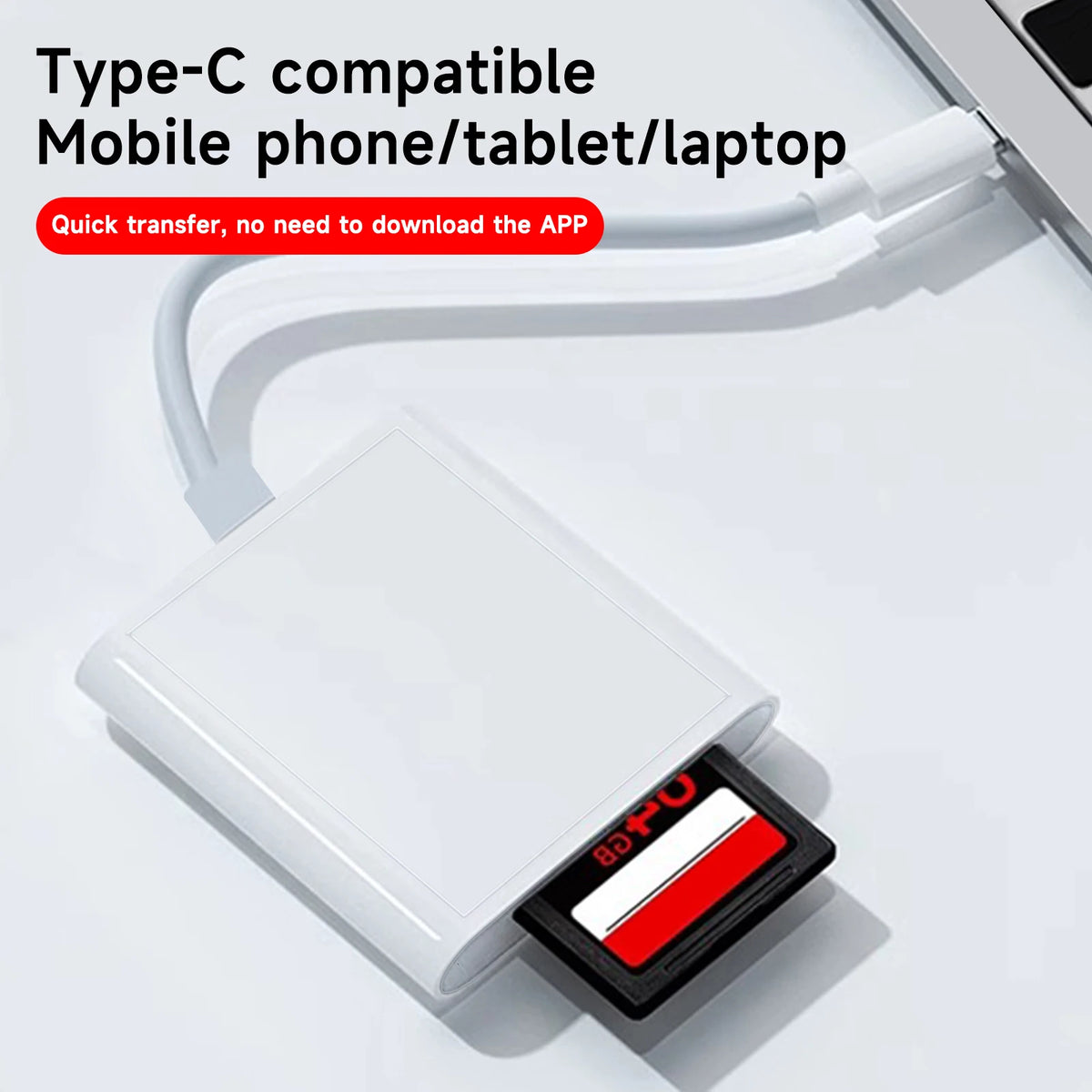 USB-C Card Reader with SD/TF Slot and Flash Drive