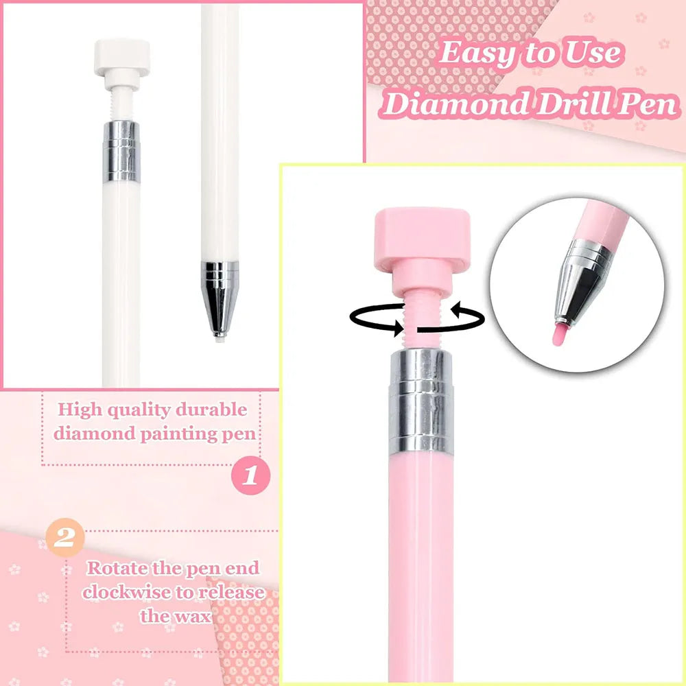 Diamond Painting Pen Kit with Refillable Wax Cores
