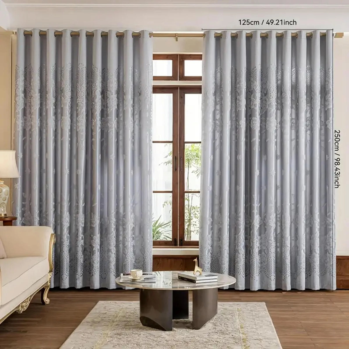 European Vintage Floral Embroidered Blackout Curtain