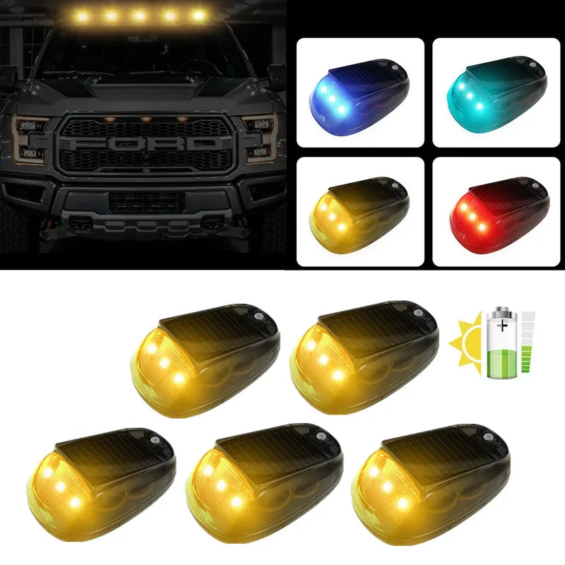 Solar-Powered RGB Strobe Light for Trucks and SUVs (5-Pack)