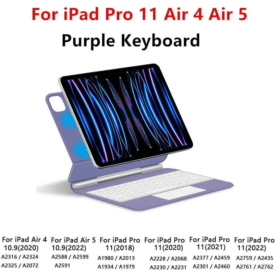 Bluetooth Keyboard Case with Touchpad for iPad Pro, Air & Standard Models