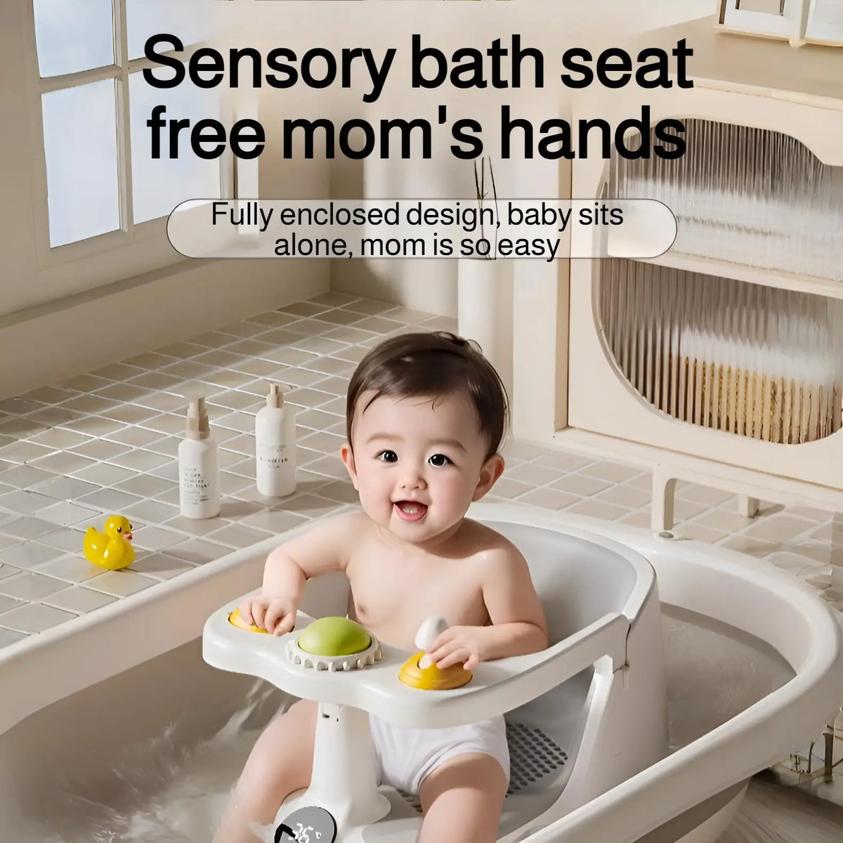 Comfortable Baby Bath Seat with Non-Slip Suction Cups