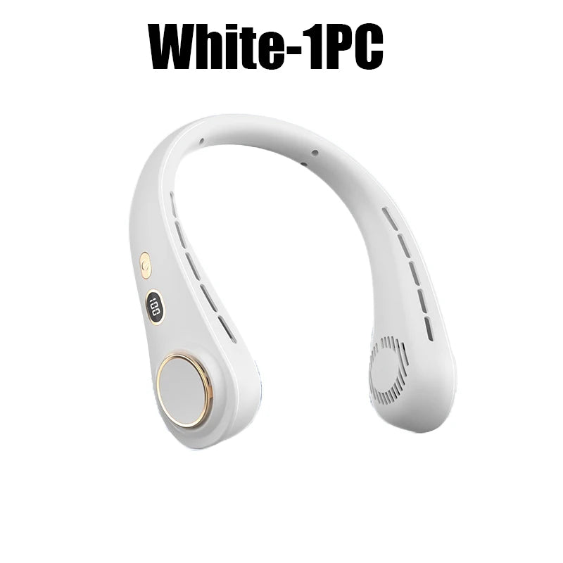 Portable Neck Cooling Fan with Digital Display