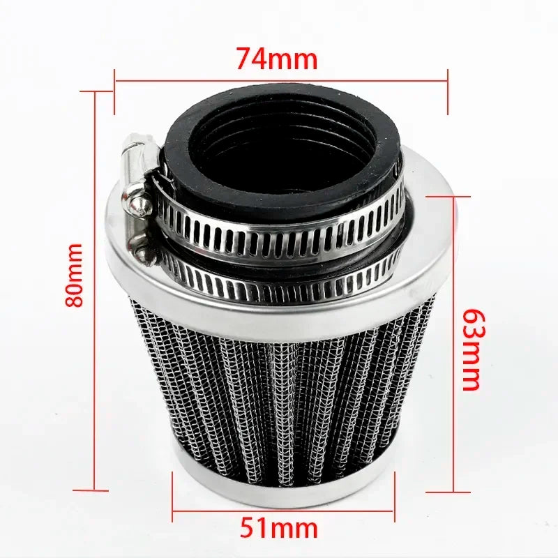 Universal Motorcycle Air Filter with Adjustable Clamp