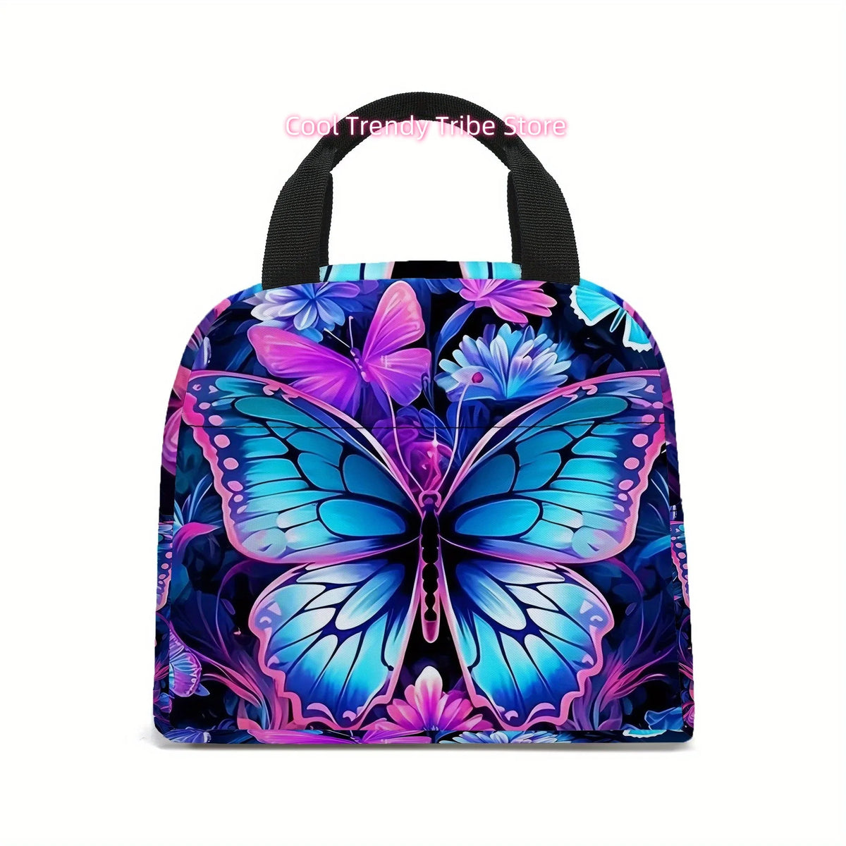 Insulated Butterfly Lunch Bag with Front Pocket