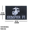 Black embroidered tactical patch featuring an eagle design and the text SEMPER FI