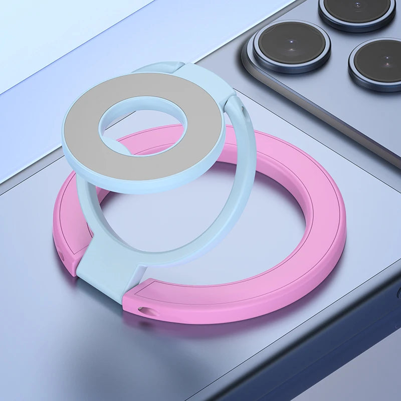 Double-Sided Magnetic Phone Ring Holder with Kickstand