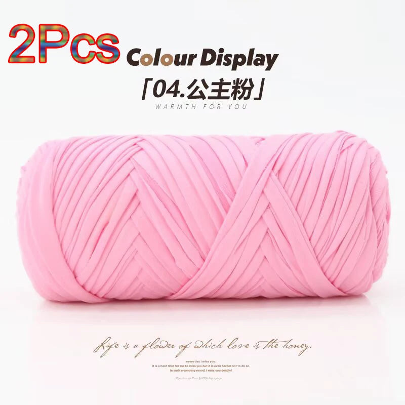 Elastic T-Shirt Yarn for Crochet and Knitting (2-Pack, 50m Each)