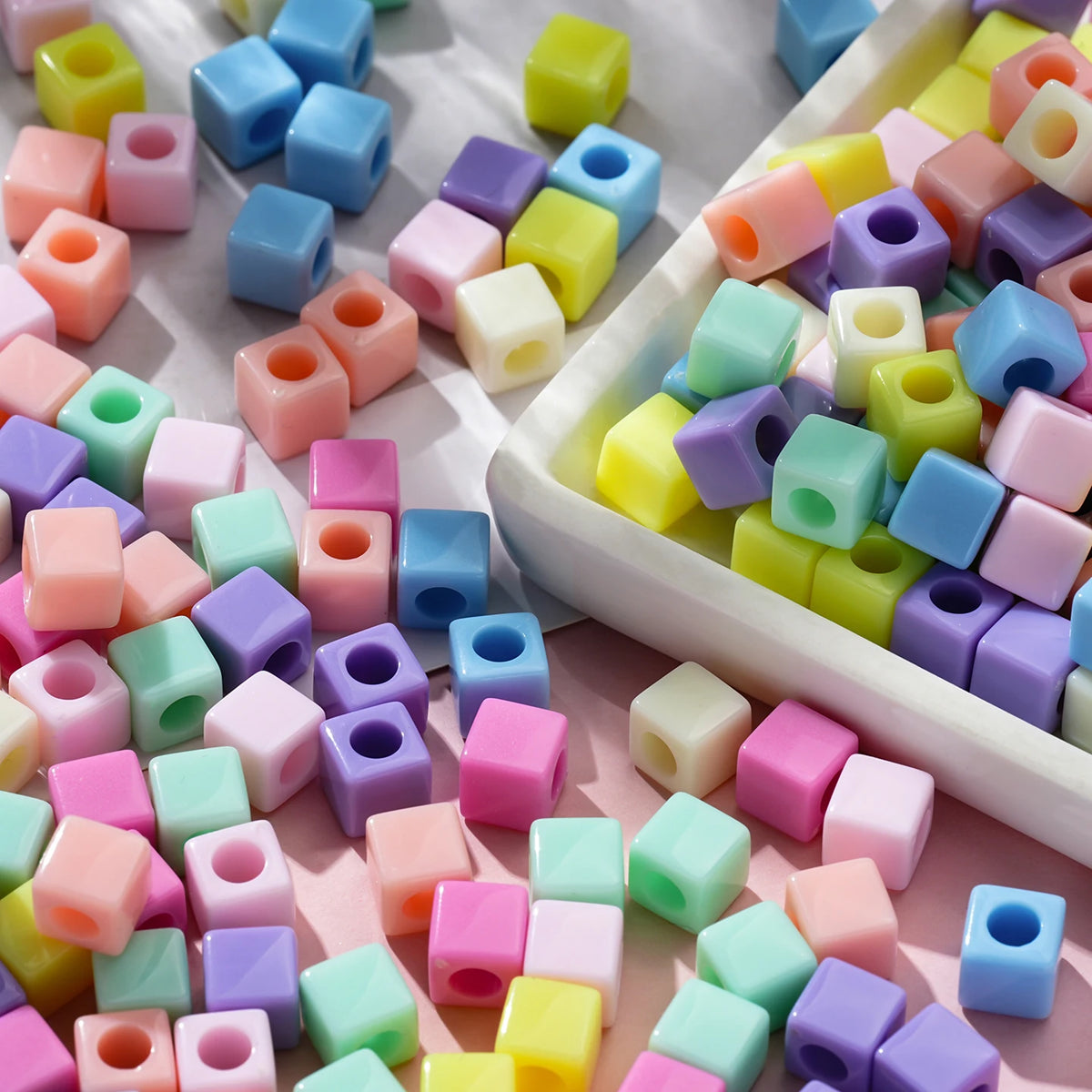 Acrylic Square Spacer Beads for Jewelry Making