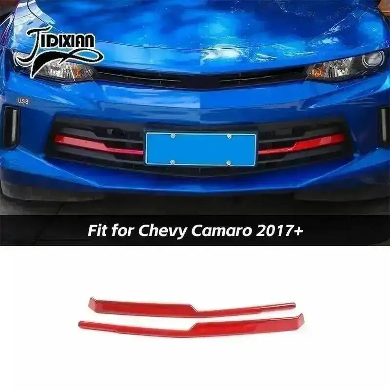 Red interior and exterior trim kit for Chevrolet Camaro featuring custom accents.