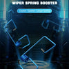 A close-up view of a wiper spring booster mechanism with blue light emanating from it, set against a dark, futuristic backgro