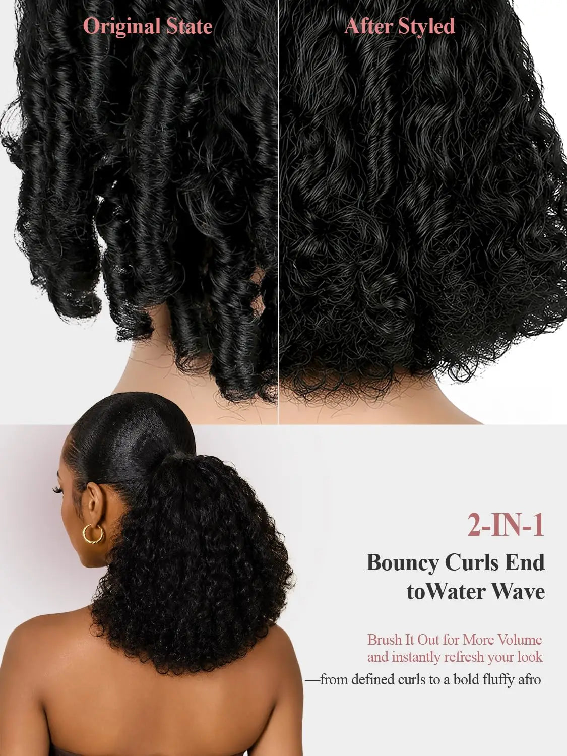 Drawstring Afro Kinky Curly Ponytail Extensions