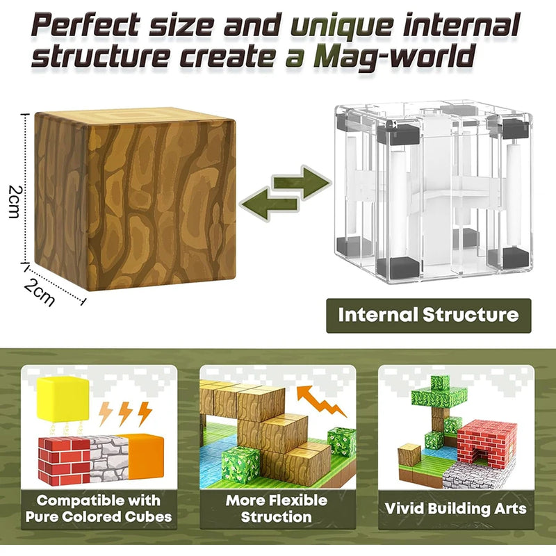 Bloques de Construcción Magnéticos - Edición Mundo Minero