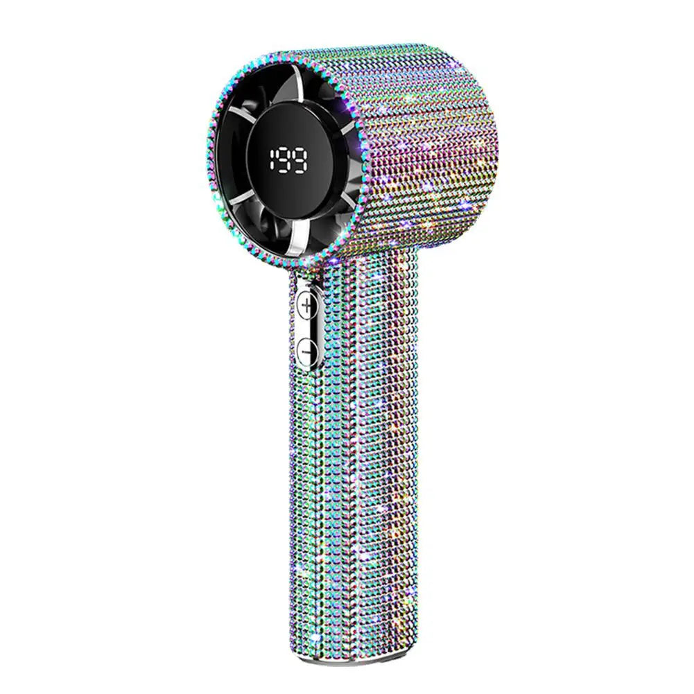 Portable Rechargeable Handheld Fan with Digital Display