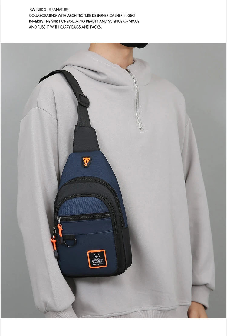 Nylon Chest Sling Bag for Men – Lightweight Crossbody Pouch