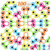 A collection of 100 colorful eye finger puppet rings for kids party favors