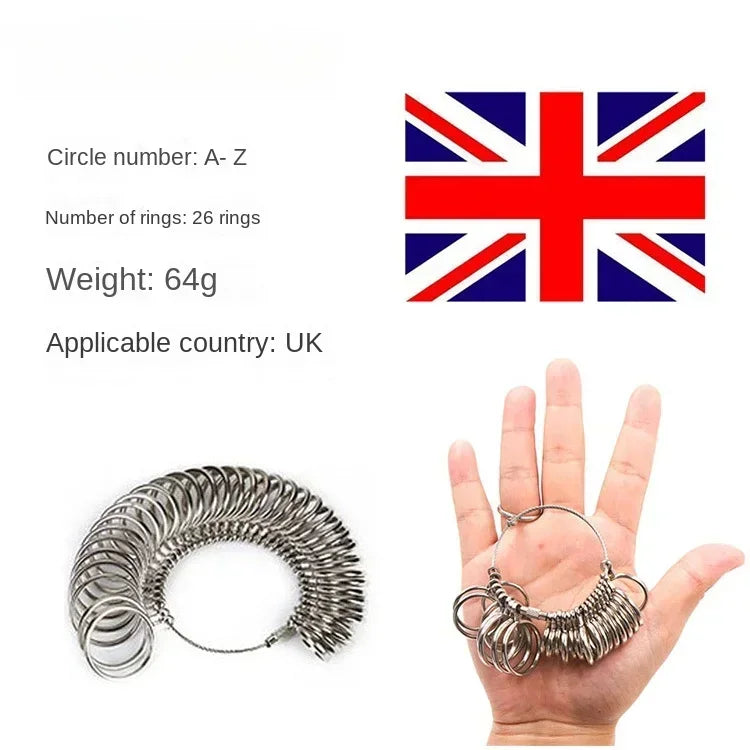 Stainless Steel Ring Sizer Gauge for Accurate Finger Measurement