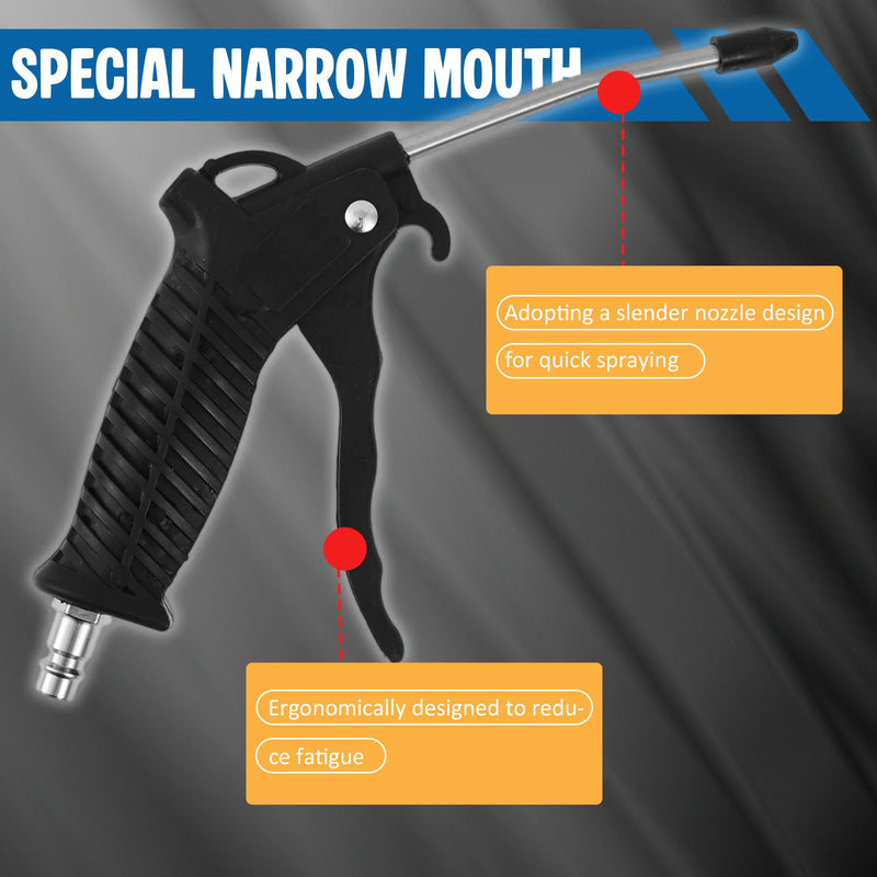 Coiled Air Blow Gun Kit with Retractable Hose