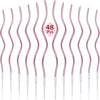 Spiral Birthday Cake Candles, Set of 6 Long Thin Decorative Candles for Cakes and Desserts