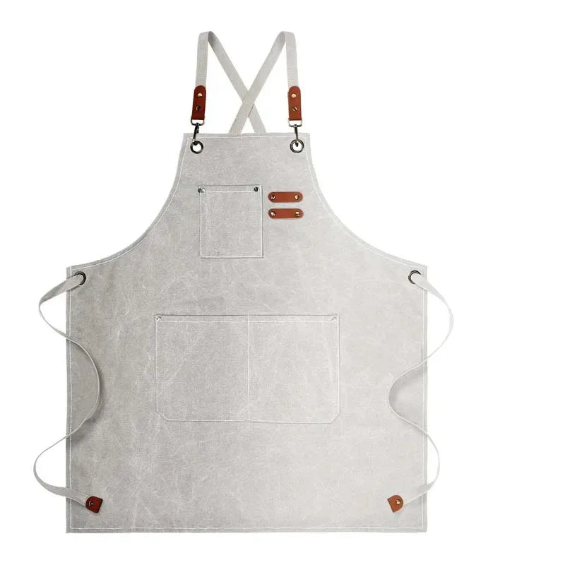 Durable Canvas Kitchen Apron with Pockets