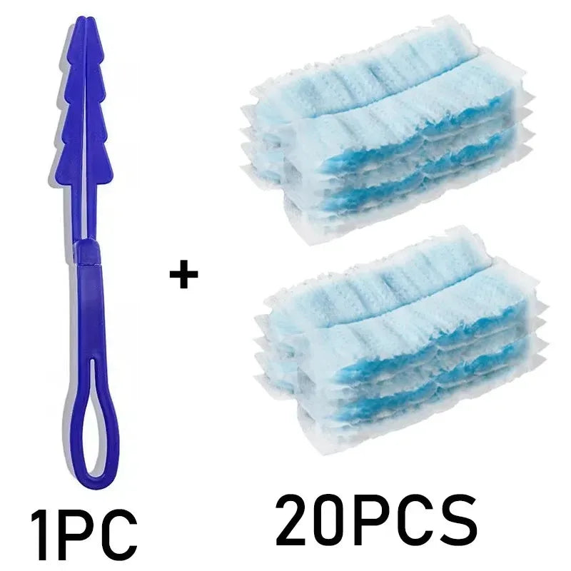 One electrostatic dusting refill with a purple applicator and twenty disposable blue fiber heads.