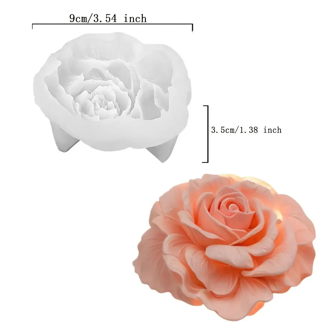 Moule en silicone blanc en forme de rose échelonnée pour cire de bougie