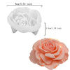 White lotus flower silicone mold with a pink rose flower in the foreground