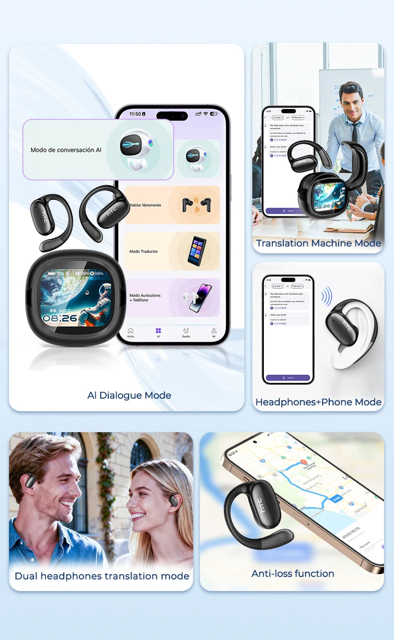 HTC NE58 Wireless Bluetooth Earbuds with Touch Control and IPX5 Water Resistance