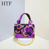 Sequin Floral Evening Clutch with Chain