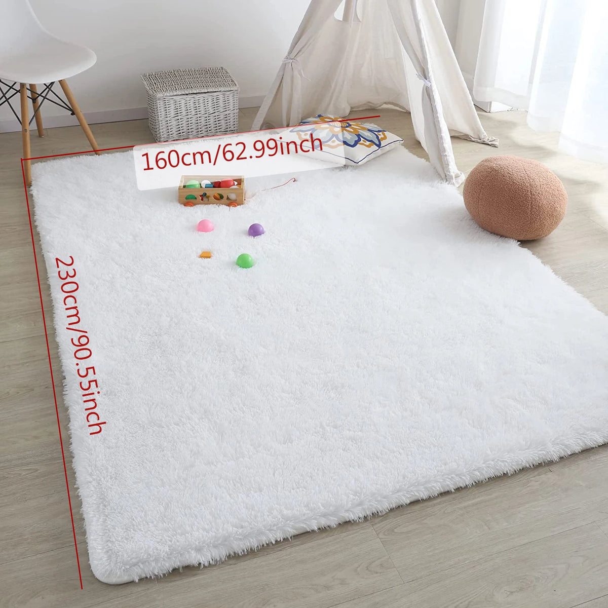 Plush Shaggy Area Rug for Living Room & Bedroom
