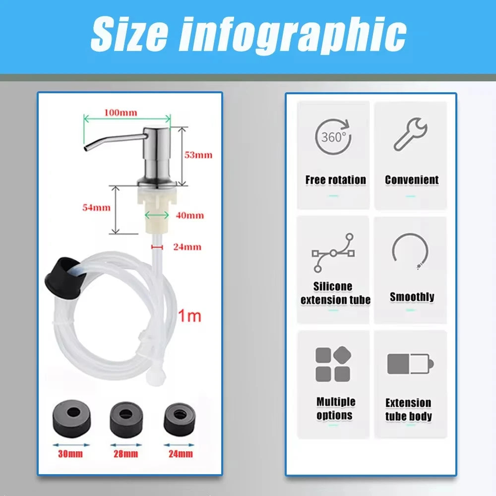 Stainless Steel Kitchen Soap Dispenser with Pump