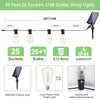 49 feet of ST38 globe string lights with 25 sockets and E12 bases, featuring waterproof bulbs.
