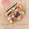 Floral Print PU Leather Wristlet Keychain Wallet with Card Holder